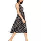 Vestido midi xadrez Calvin Klein feminino, tamanho 16, preto