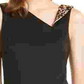 Vestido Calvin Klein Feminino Animal Trim Preto Tamanho 8