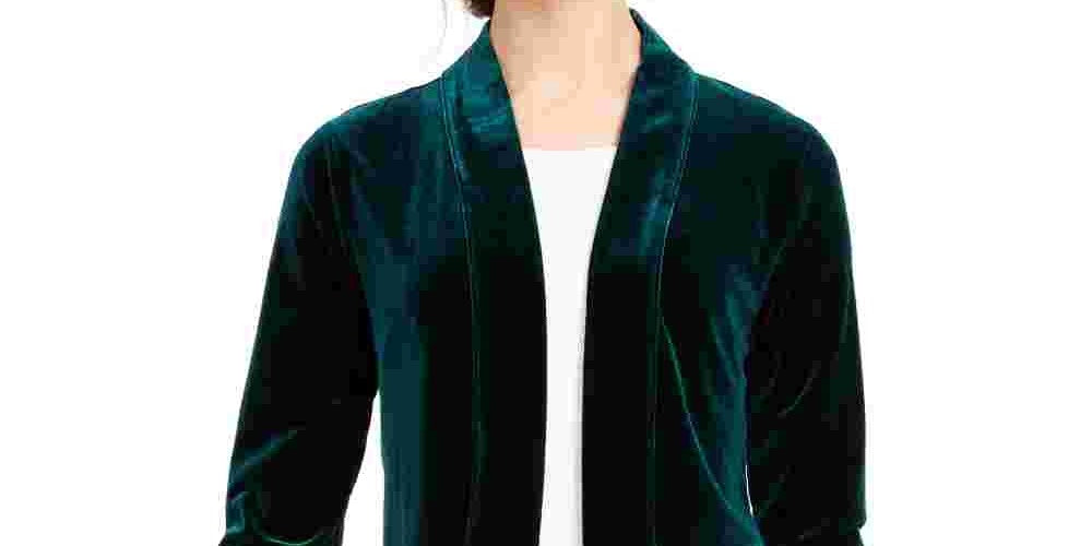 Calvin Klein Cardigan Feminino Verde Manga Longa Aberto Jaqueta Formal Azul Tamanho P