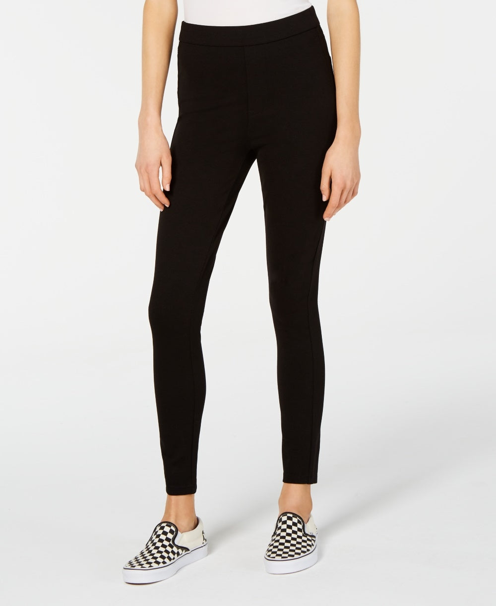 Calça Skinny Ponte de Cintura Alta Celebrity Pink Juniors, Preta, Tamanho X-S