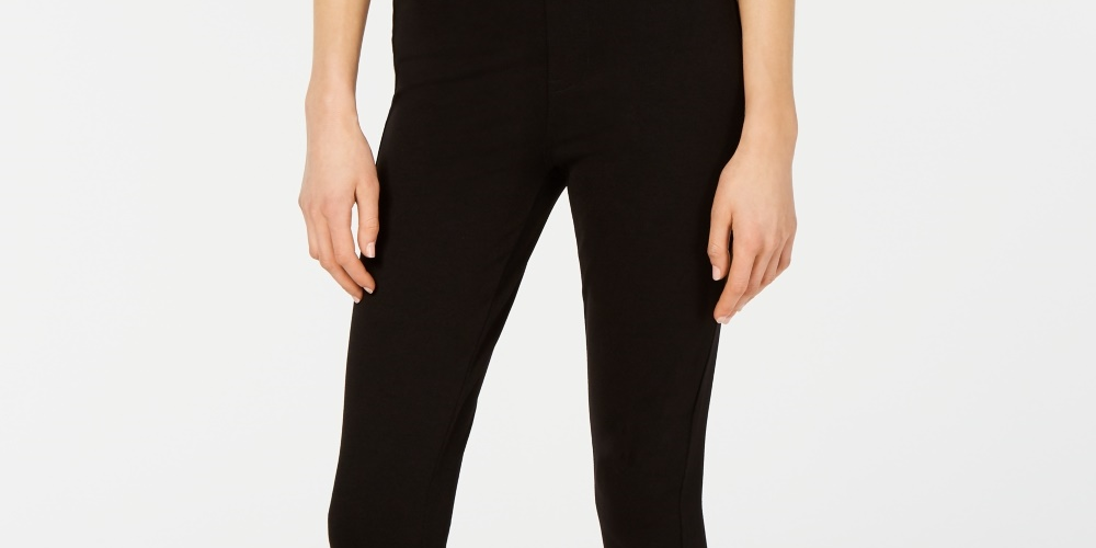 Calça Skinny Ponte de Cintura Alta Celebrity Pink Juniors, Preta, Tamanho X-S