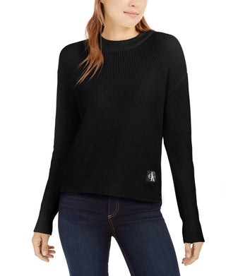 Calvin Klein Jeans Feminino Suéter Gola Redonda Preto Tamanho P