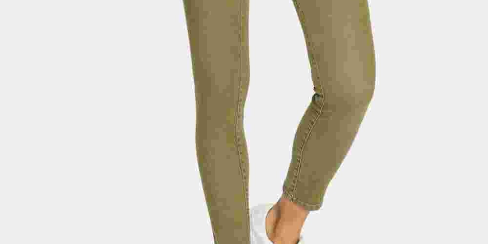 Calça jeans feminina Sanctuary com stretch e cigarrete, verde, tamanho 24
