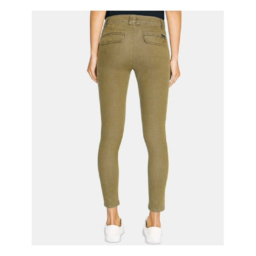 Calça jeans feminina Sanctuary verde com bolso e zíper, tamanho cintura, verde, tamanho 25