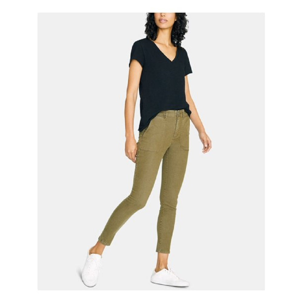 Calça jeans feminina Sanctuary verde com bolso e zíper, tamanho cintura, verde, tamanho 25