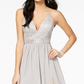 Vestido de festa infantil com corpete de renda esmeralda Sundae, cinza, tamanho médio