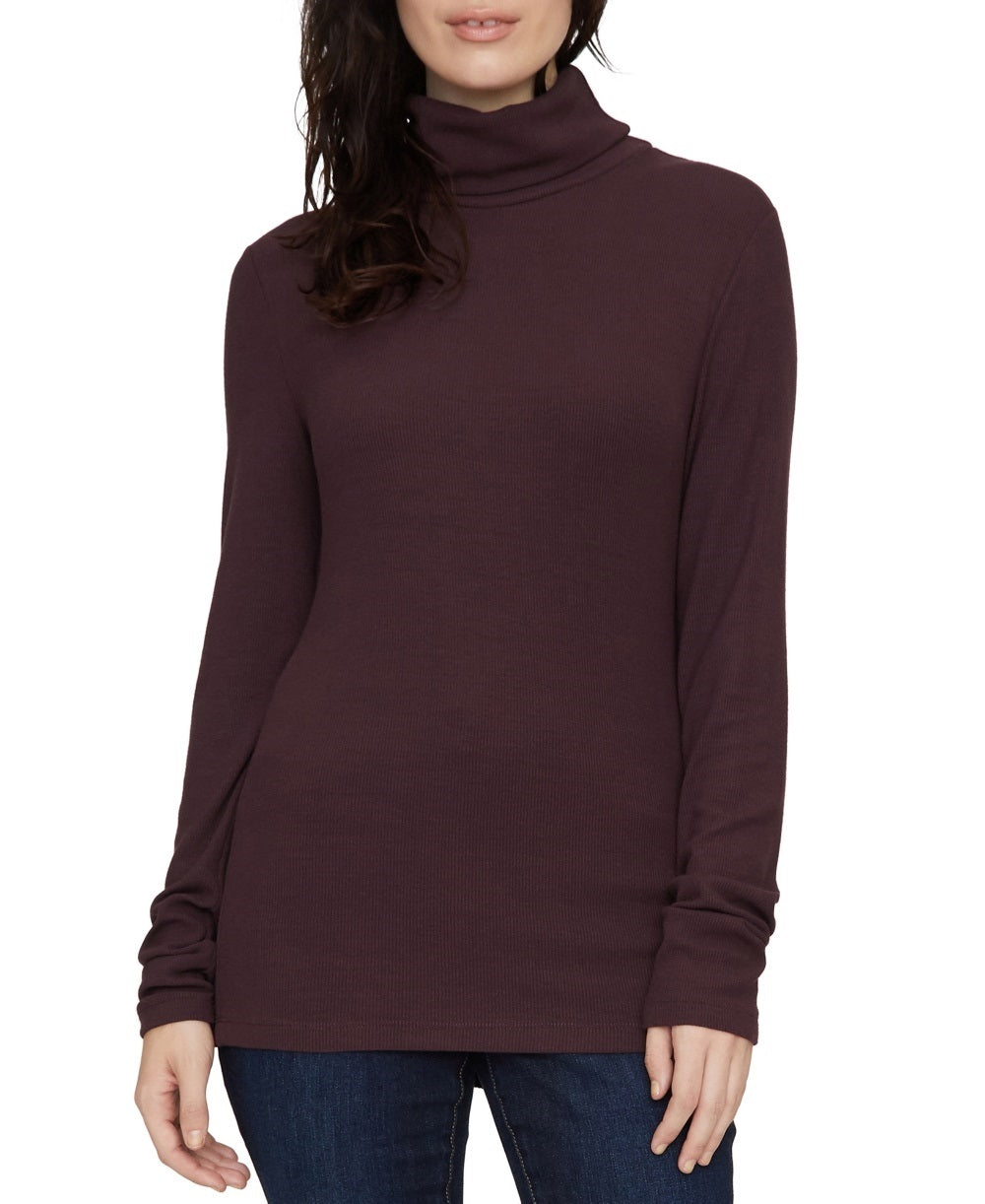 Blusa de gola alta lisa feminina Sanctuary, roxa, tamanho médio