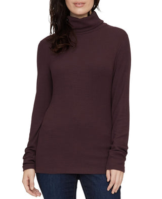 Blusa de gola alta lisa feminina Sanctuary, roxa, tamanho médio