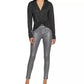 Top feminino Sanctuary Knot Interested com decote profundo, preto, tamanho pequeno