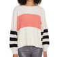 Suéter feminino Sanctuary Playful Stripe Shaker Stitch tamanho bege branco tamanho X-S