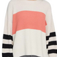 Suéter feminino Sanctuary Playful Stripe Shaker Stitch tamanho bege branco tamanho X-S