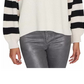 Suéter feminino Sanctuary Playful Stripe Shaker Stitch tamanho bege branco tamanho X-S