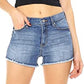 Shorts desfiados plus size da moda rosa feminino da Celebrity, tamanho azul 18W