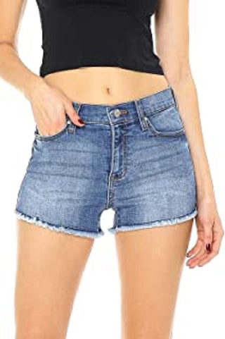 Celebrity Pink Women's Trendy Plus Size Frayed Shorts Blue Size 18W