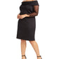 Vestido Plus Size Calvin Klein Feminino Manga Ilusão Ombro a Ombro Preto Tamanho 22W