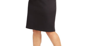 Vestido Plus Size Calvin Klein Feminino Manga Ilusão Ombro a Ombro Preto Tamanho 22W