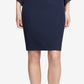 Vestido tubinho plissado com manga sino DKNY feminino, azul-marinho, tamanho 16