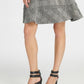 Vestido feminino Dkny com textura de malha e zíper, ajuste evasê, cinza, tamanho 6