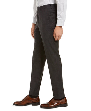 Terno xadrez elástico moderno masculino DKNY, calças separadas, cor carvão, tamanho 32x32
