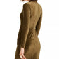 Vestido justo de veludo cotelê com botões do Almost Famous Juniors, tamanho extra grande, verde