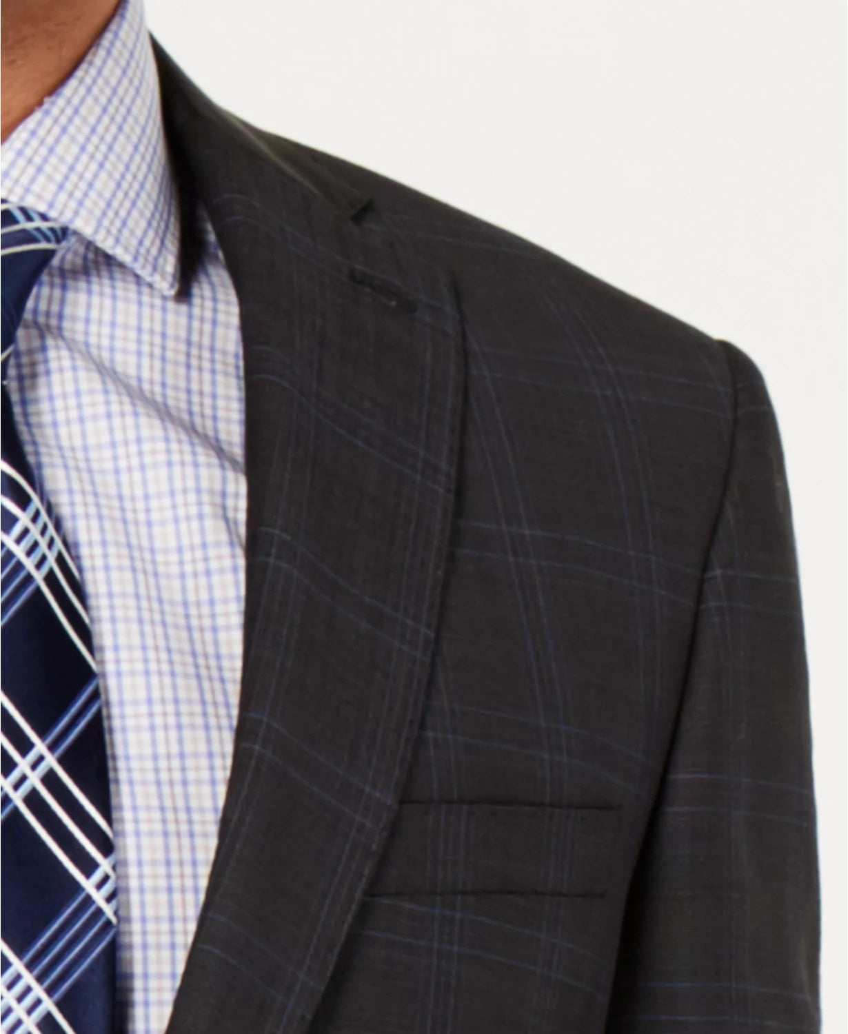 Jaqueta de lã DKNY Modern-Fit masculina, cinza, tamanho 42