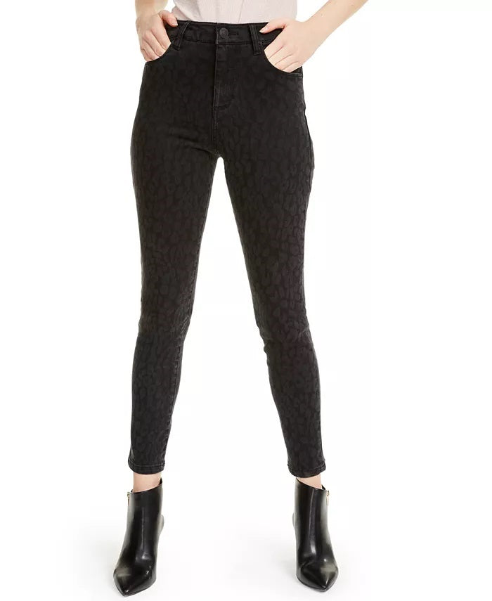 Calça jeans skinny feminina STS Blue Ashley Leopard cintura alta cinza tamanho 32