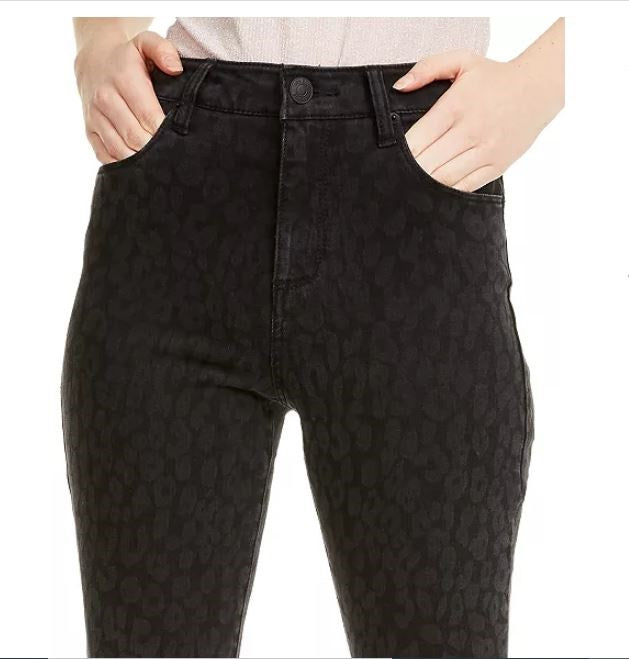 Calça jeans skinny feminina STS Blue Ashley Leopard cintura alta cinza tamanho 32