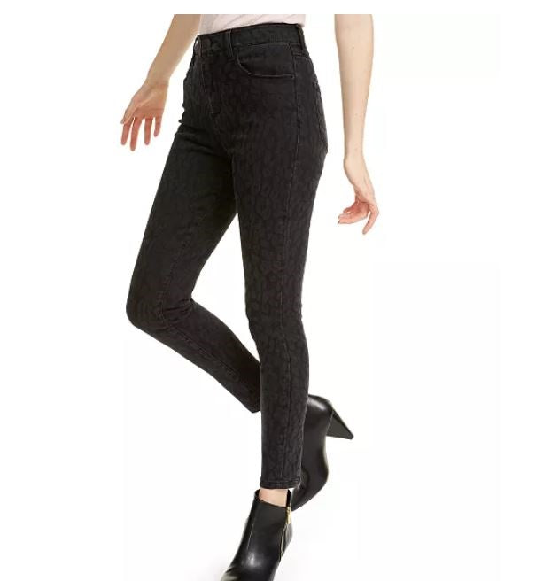 Calça jeans skinny feminina STS Blue Ashley Leopard cintura alta cinza tamanho 32