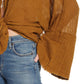 Blusa feminina Azalea Wrap da Free People tamanho rosa bege cáqui tamanho X-S