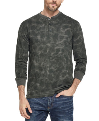 Calça Henley Masculina Vintage Estampa Abstrata à Prova de Intempéries Verde Tamanho Grande Médio