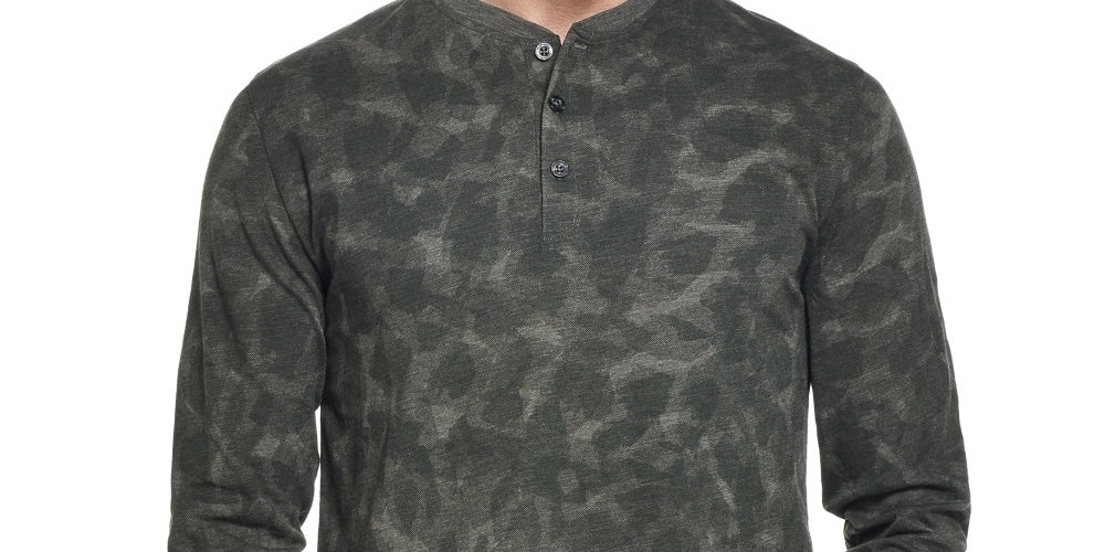 Calça Henley Masculina Vintage Estampa Abstrata à Prova de Intempéries Verde Tamanho Grande Médio