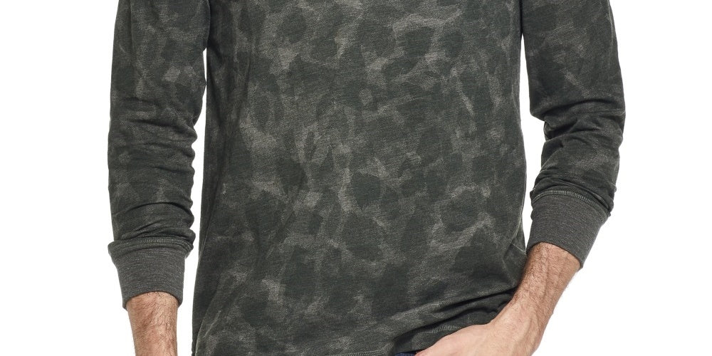 Calça Henley Masculina Vintage Estampa Abstrata à Prova de Intempéries Verde Tamanho Grande Médio