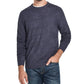 Suéter masculino listrado vintage à prova de intempéries com gola redonda azul tamanho médio