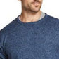 Suéter masculino vintage à prova de intempéries, com gola redonda listrada e toque suave, azul, tamanho XX-G
