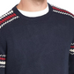 Suéter de esqui vintage masculino à prova de intempéries, azul marinho, tamanho grande