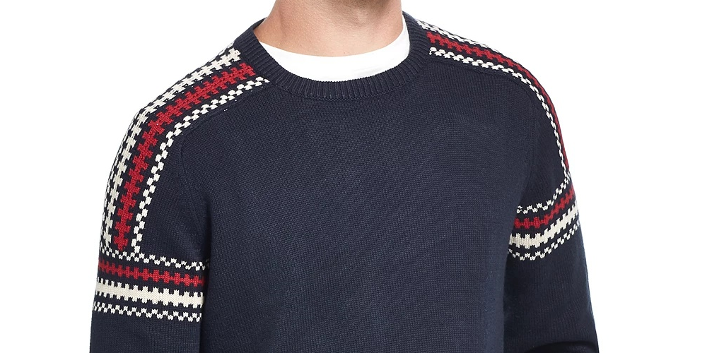 Suéter de esqui vintage masculino à prova de intempéries, azul marinho, tamanho grande