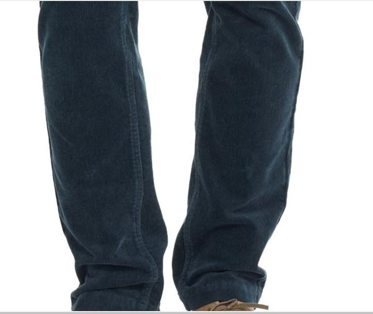 Calça de veludo cotelê canelada masculina à prova de intempéries com 5 bolsos, azul, tamanho 34x34