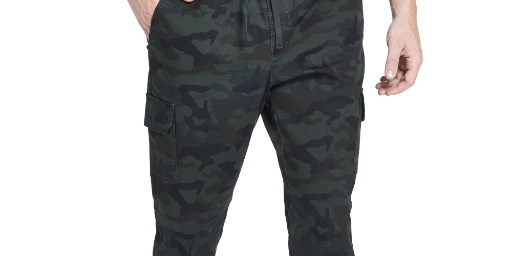 Calça cargo camuflada vintage masculina à prova de intempéries, verde, tamanho pequeno
