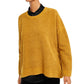 Suéter feminino Eileen Fisher de algodão orgânico com gola redonda, tamanho pequeno e médio, amarelo