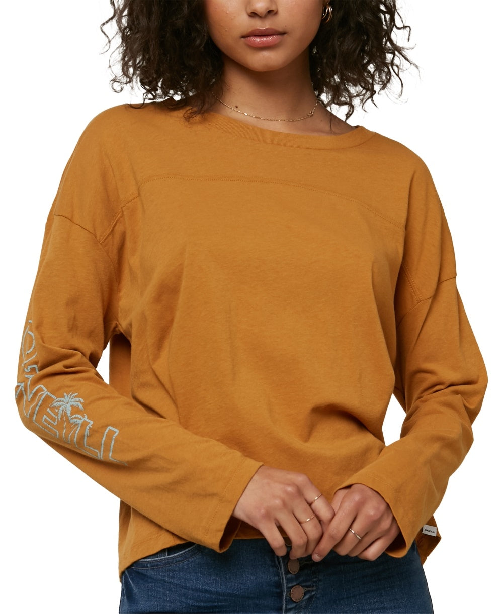 Camiseta de rugby O'Neill Junior's Sandy Cotton, tamanho médio, dourada