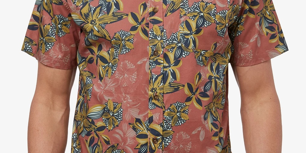 Camisa de manga curta masculina Jack O'Neill Hawaiian Dreams marrom tamanho XX-G