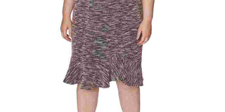 Vestido Betsey Johnson Feminino com Zíper, Manga Curta, Decote Redondo Abaixo do Joelho, Ajuste Flare, Cinza, Tamanho 22W