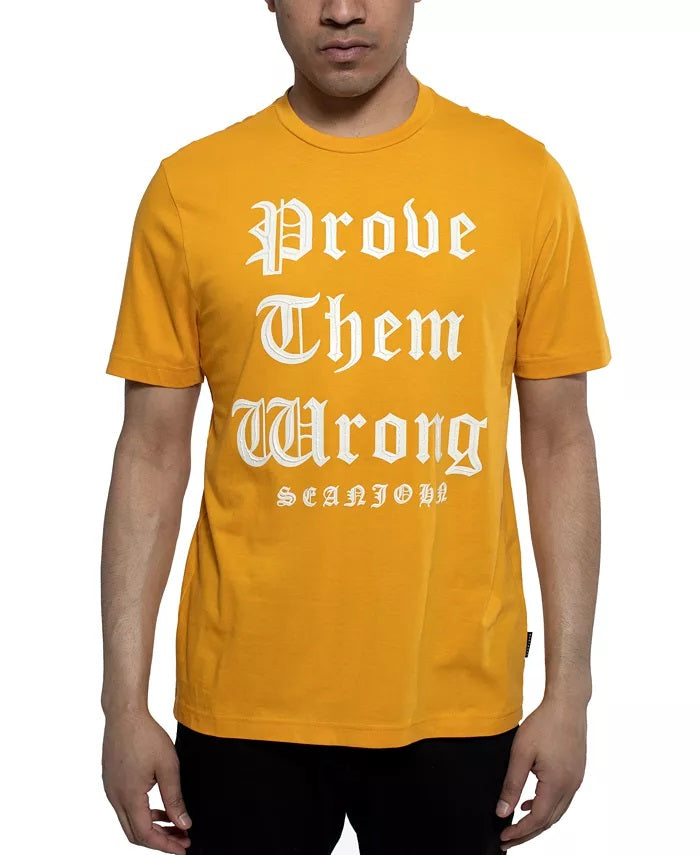Camiseta masculina Sean John Prove Them Wrong, marrom, tamanho pequeno