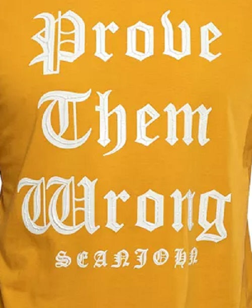 Camiseta masculina Sean John Prove Them Wrong, marrom, tamanho pequeno