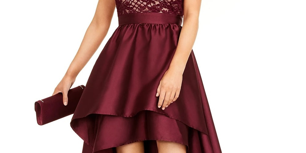 Vestido formal longo com alças finas e decote halter, cor esmeralda, tamanho 15, feminino, vermelho