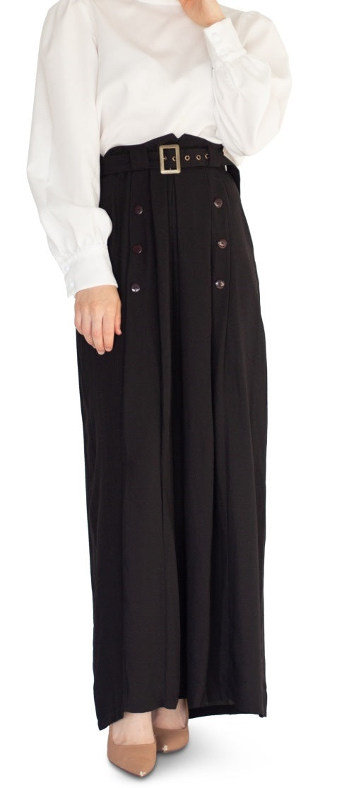 Saia longa Alicia Modest feminina da coleção Verona, preta, tamanho XX-G