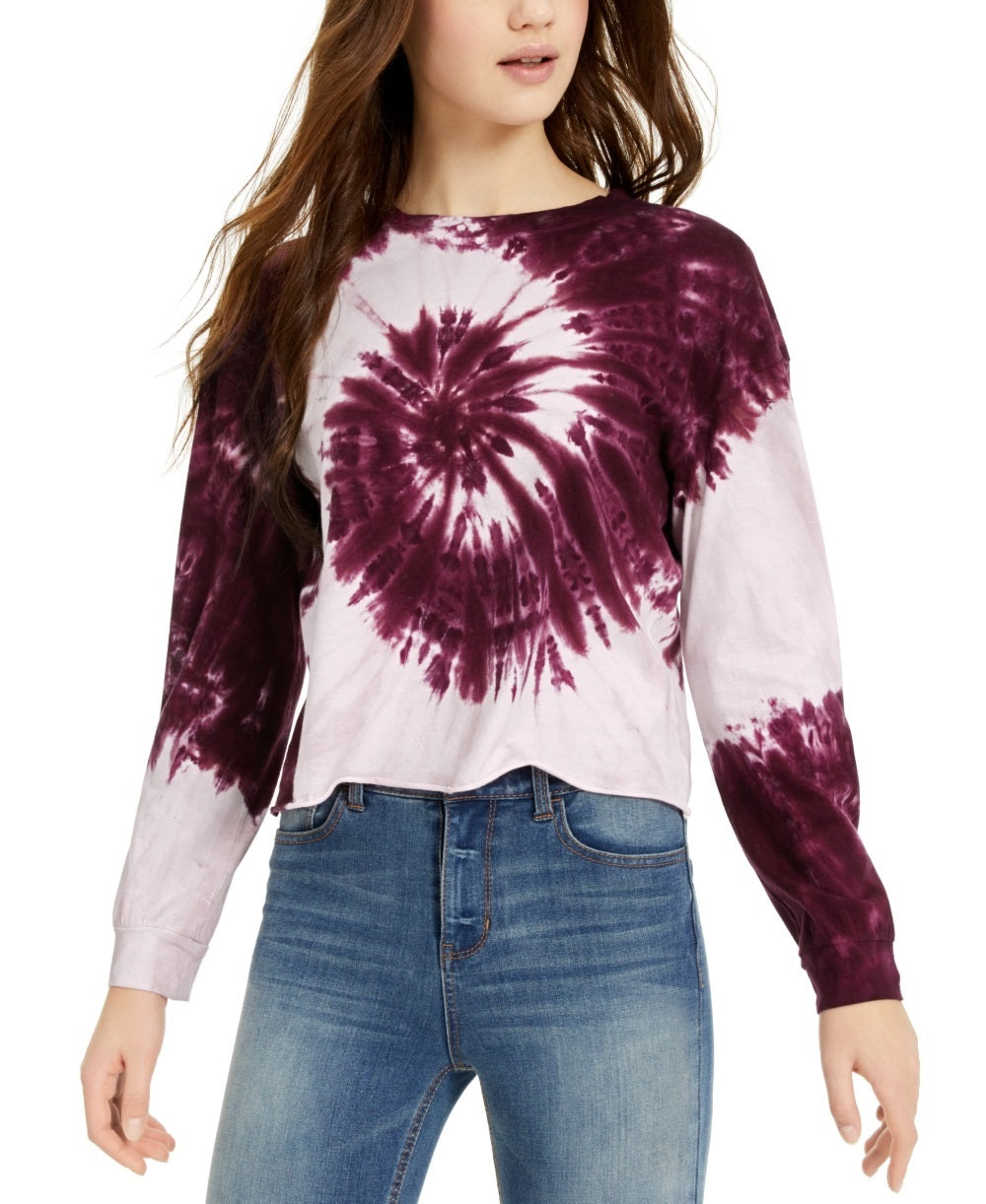 Camiseta Tie Dye Manga Longa Rebellious One Junior, Roxa, Tamanho XS