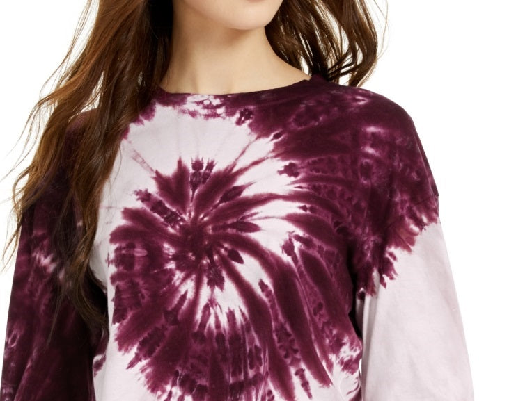 Camiseta Tie Dye Manga Longa Rebellious One Junior, Roxa, Tamanho XS