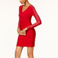Vestido tubinho franzido com tachas Guess feminino, vermelho, tamanho 6