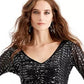 Vestido justo com lantejoulas Guess feminino, prateado, tamanho 2